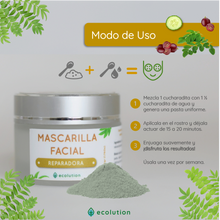 Cargar imagen en el visor de la galería, Mascarilla Facial Reparadora - Moringa y Pepita de Uva