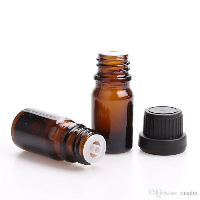 Frasco gotero plano 10ml ámbar
