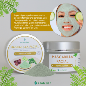 Mascarilla Facial Reparadora - Moringa y Pepita de Uva
