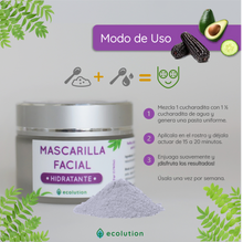 Cargar imagen en el visor de la galería, Mascarilla Facial Hidratante - Maíz Morado y Palta Orgánica
